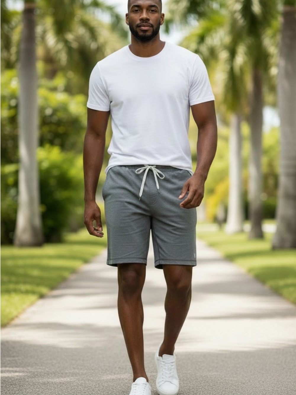 Vuori Men’s Gray Performance Shorts Drawstring Athletic Gym XXL